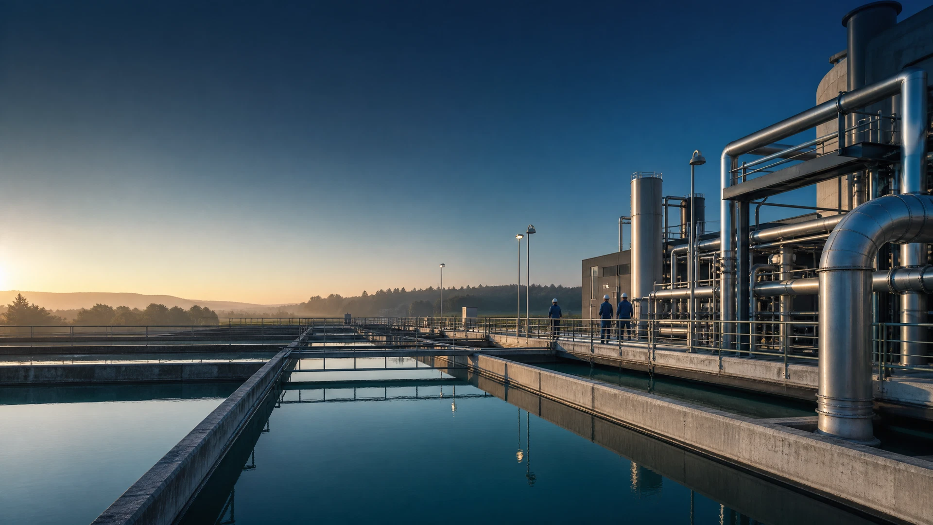 Modern industrial wastewater treatment facility